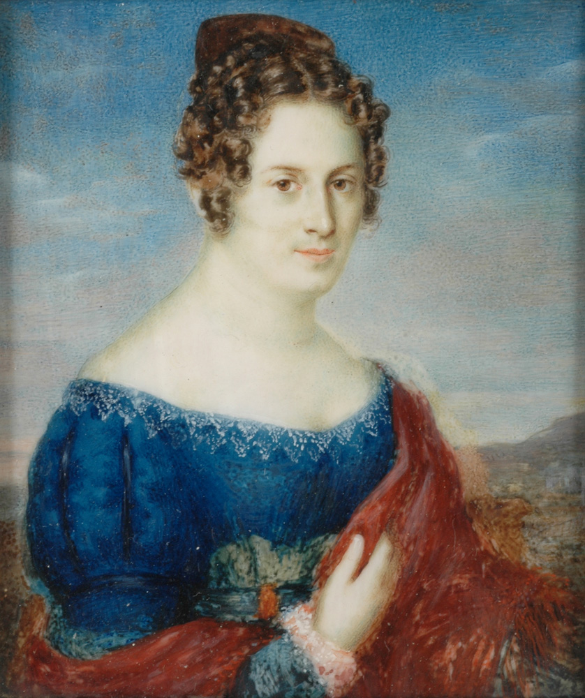 A Composer And His Wife, miniatures by Franziska Schoepfer (Attributed), c.1820